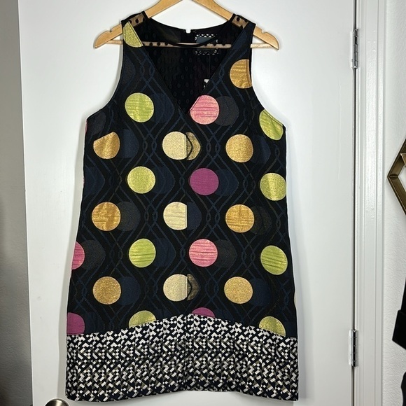 Anthropologie Maeve Tilde Jacquard Mixed Media Dress Sleevless Size L NWT - Picture 4 of 8